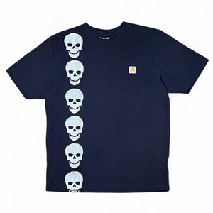 Skull design screen printed on carhartt lose fit pocket shirt